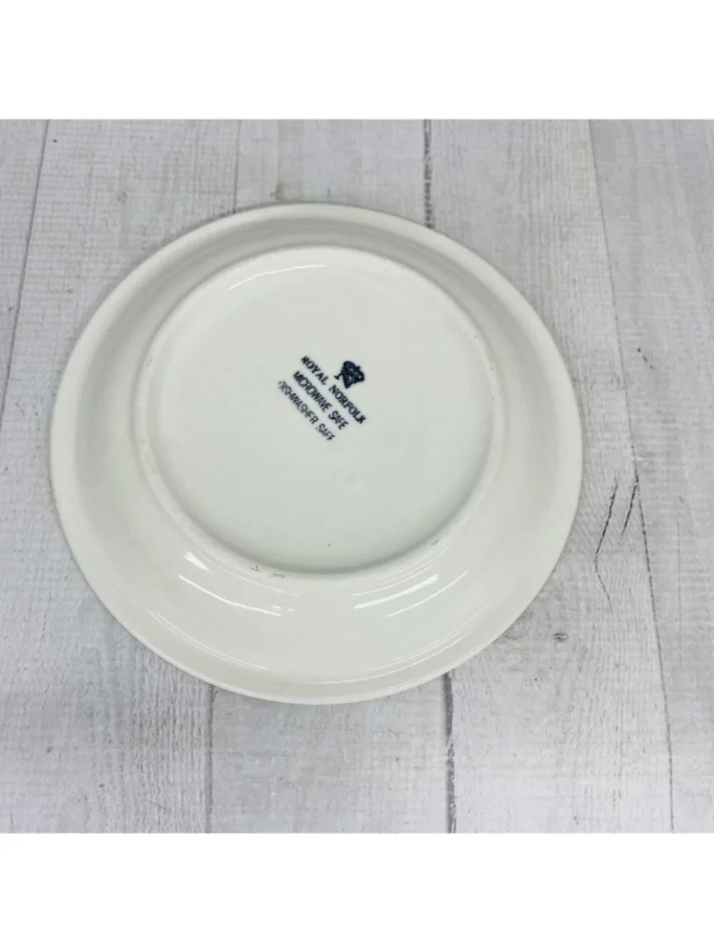 Royal Norfolk FLORAL BLUE CENTER SPECKLED Stoneware Round Salad Plates Set 3